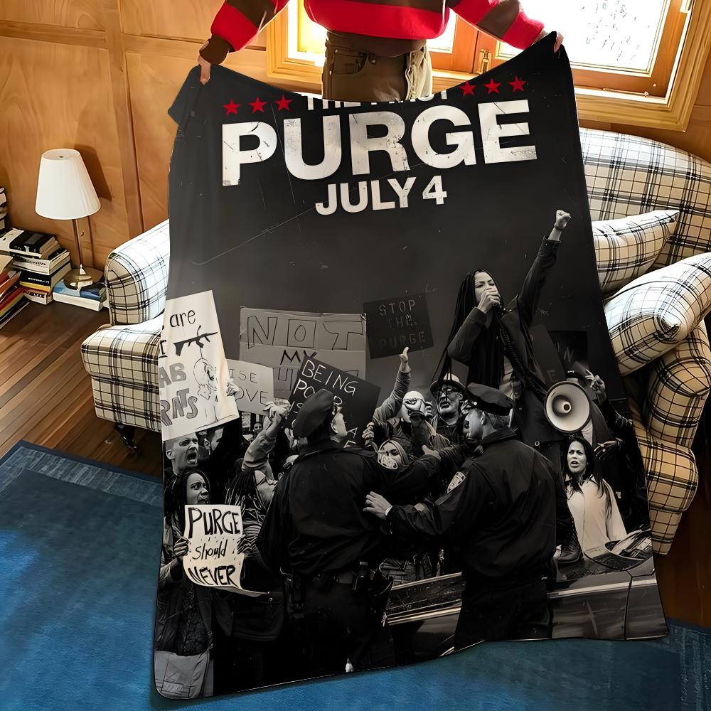 Movie T-The P-Purge Throw Flannel Cozy Print Blanket, Portable, Durable Machine Washable Cute Cool