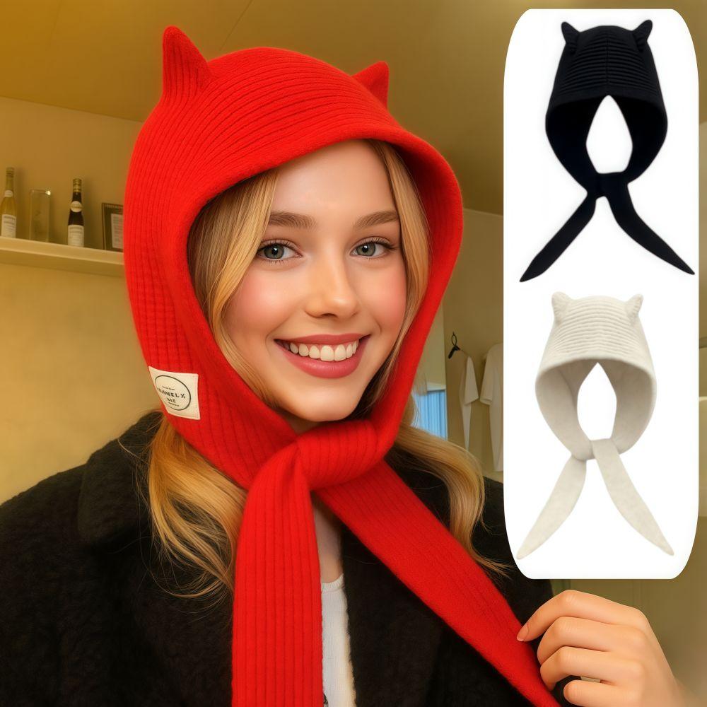 Korean Style Balaclava Hats Niche Bomber Hat Cute Scarf Hat  Women  Autumn Winter