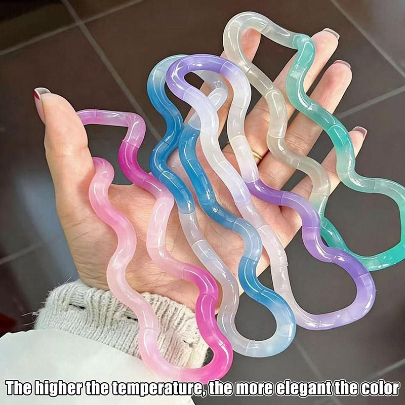 Tangle Deformable Rope Fidget Toy Deformation Rope Knot Pressure Stress Relief Toys Color-Changing Stress Relieving Twisty Ropes