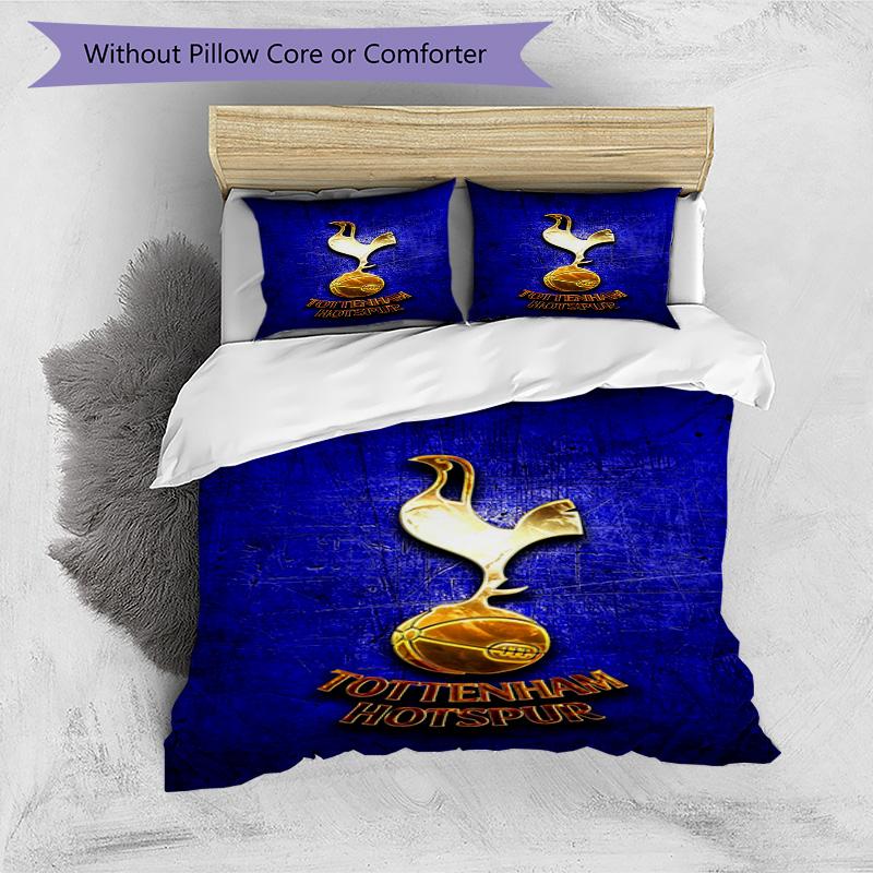 Tottenham Hotspur F.C Design Muster Bettbezug-Set – enthält 1 Bettbezug und 2 passende Kissenbezüge Schlafzimmerdekoration Weihnachtsgeschenke