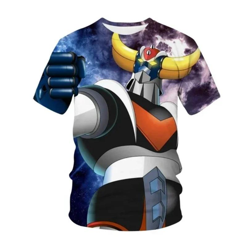 3D Animated Printed T-shirt for Men's Oversized Design Shirt, Grandizer, Robot, Harajuku Style, Goldorak Y2K Streetwear