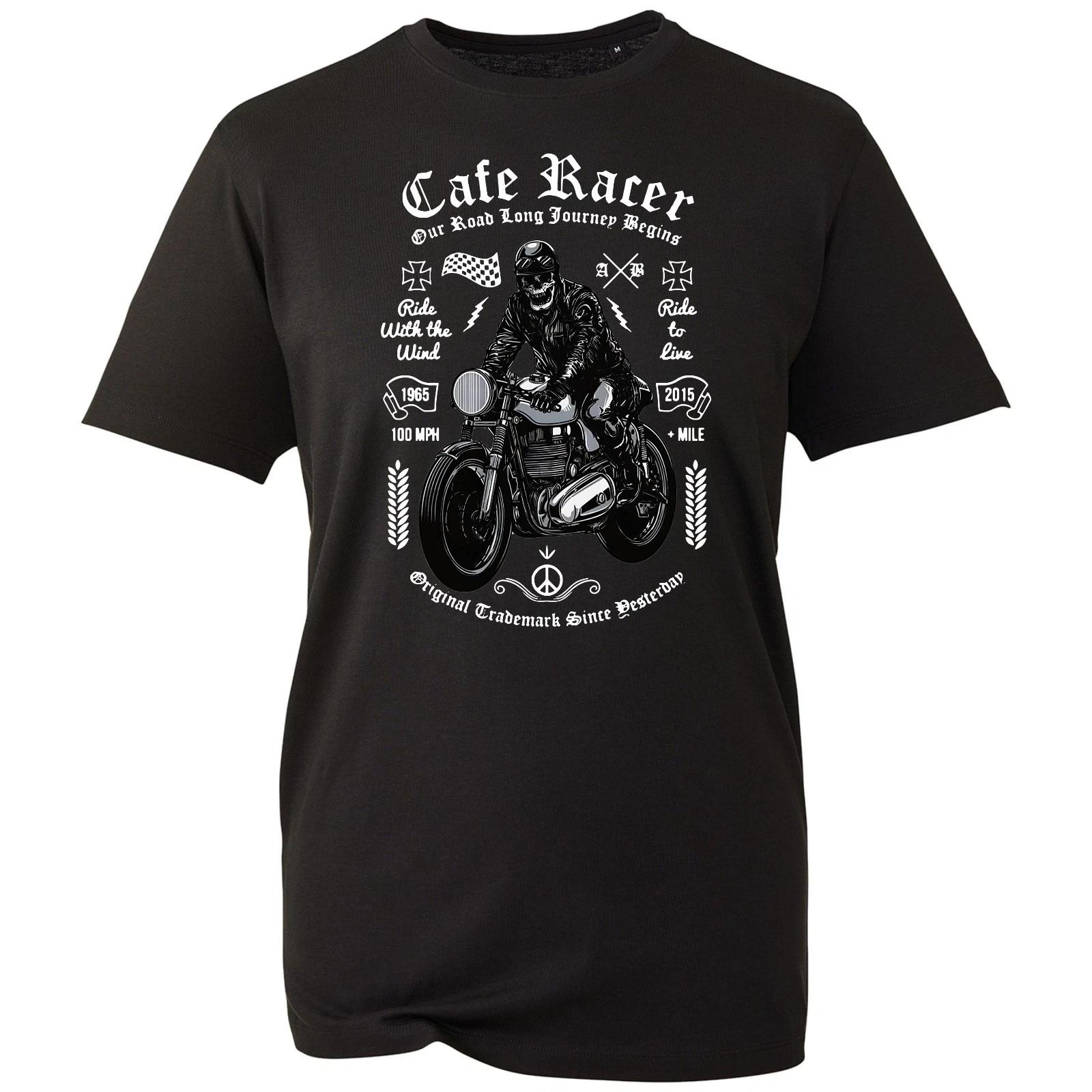 Cafe Racer T-Shirt Novelty Motorcycle Motorbike Biker Mens Cotton Unisex Tee Top L