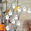 Halloween Pumpkin Decorations Set of 20 Wooden Pumpkin Sign Hanging Ornaments for Home Tree Holiday Party Supplies