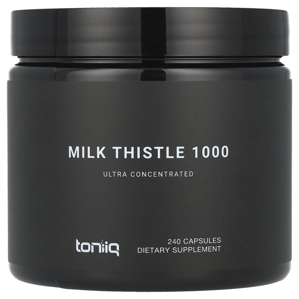 Toniiq Milk Thistle 1000, 240 Capsules (500mg Per Capsule)