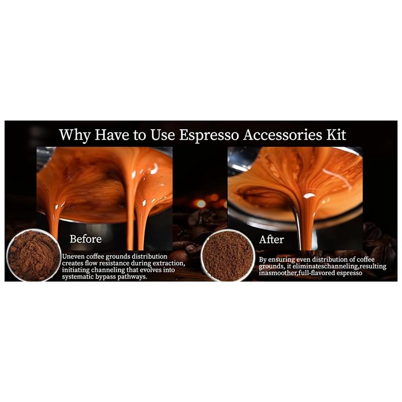 

ABJI-53MM 3-Function Espresso Tools Coffee Distributor Tamper Stainless Steel Essential For Home чёрный