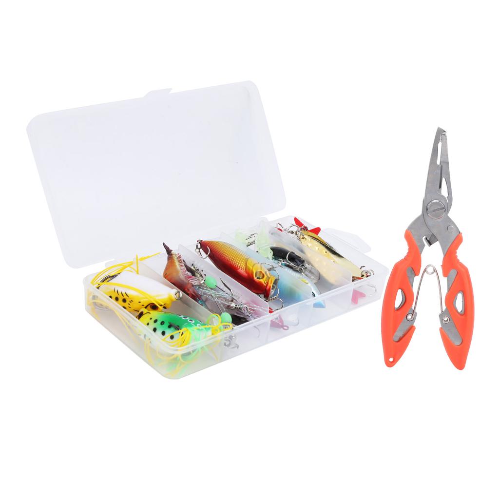 22Pcs Box Artificial Simulation Hard Soft Mixture Lure Bait Set with Plier Fishing Tackle