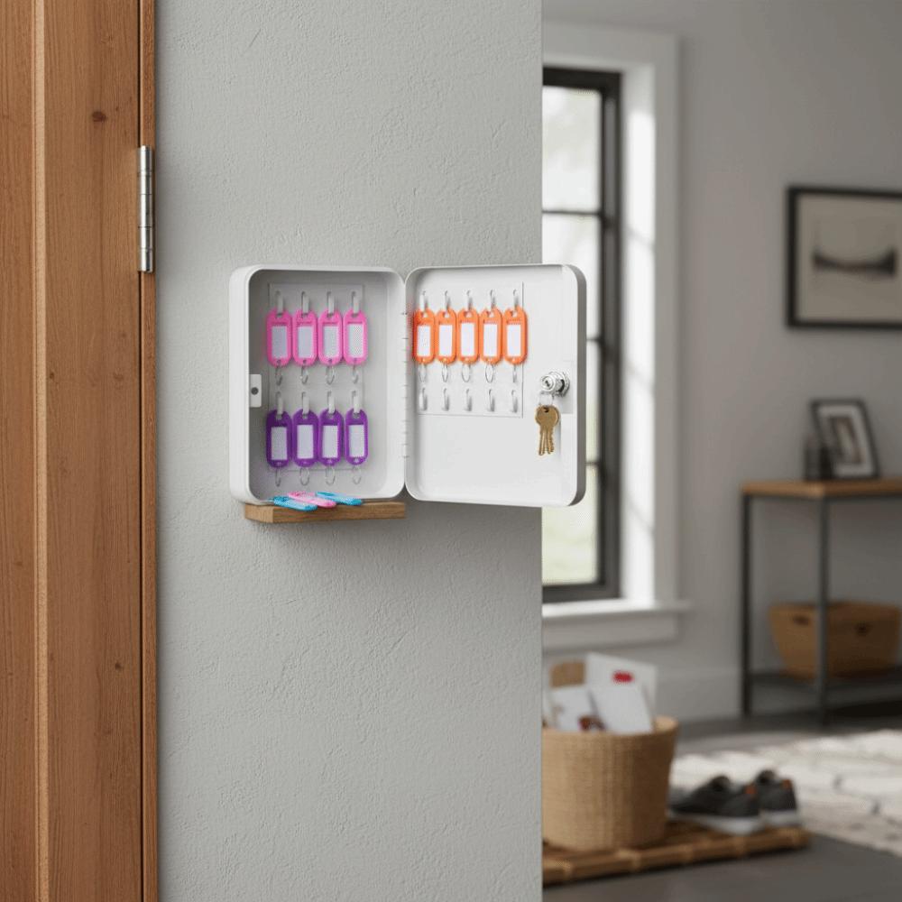 Tool Case Metal Construction Key Box Code Lock Security Lock Key Storage Box Wall Mount Holds 20 Keys Storage Bins Organizer