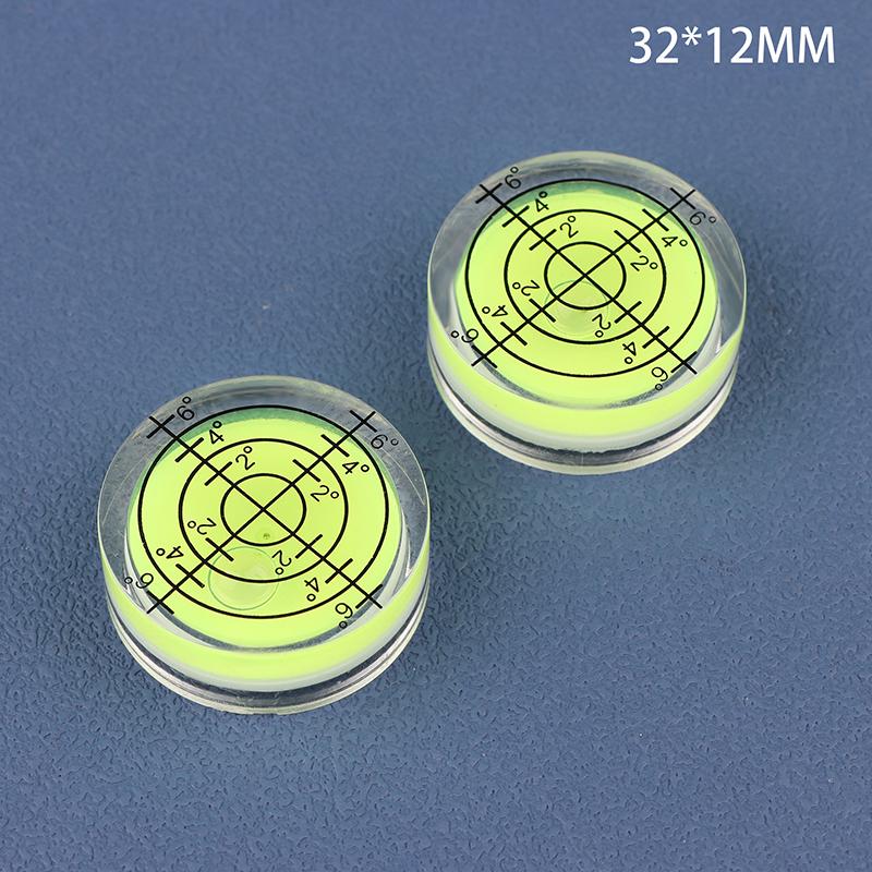2 Stück 32 mm Libelle Oberflächen-Gradmarkierungs-Wasserwaage Rundes Messgerät Acryl für Bau Handwerkzeuge Teile