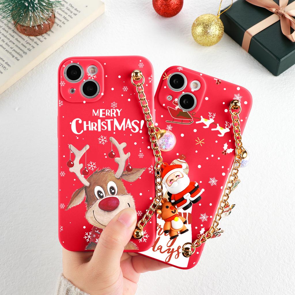 For Samsung A21S A53 A12 A13 A32 A72 A22 A23 A51 A50 A52 A70 A71 A73 A31 A40 A41 A03 S A02S A10 A33 Cute Christmas Lanyard Case