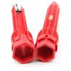 Three head red Sink wrench 8-in-1 screw removing water heater water pipe socket wrench hand tool set
