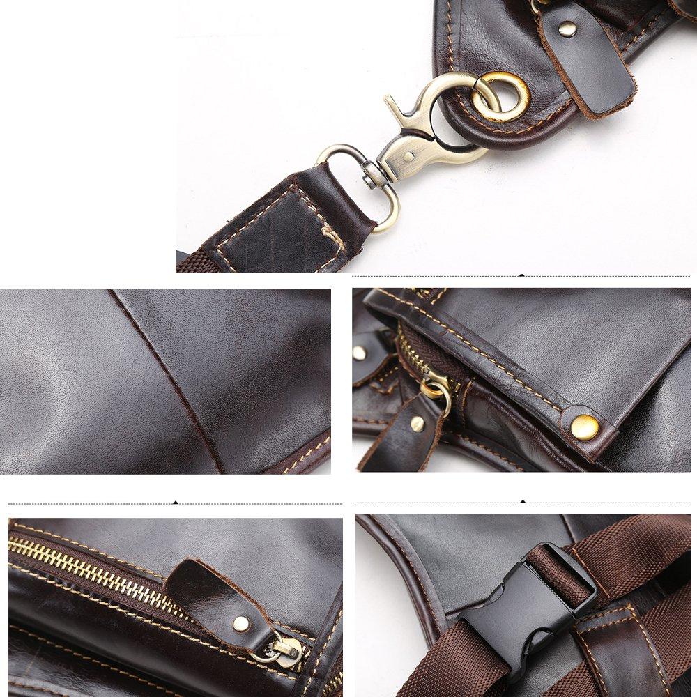 Meigardass Leg Genuine Multifunctional Waist Pouch for Thigh Hip Shoulder Outdoor Abrasion Resistant Men's Bag, Leather, Motorcycles, Bag, Bag, Bag,