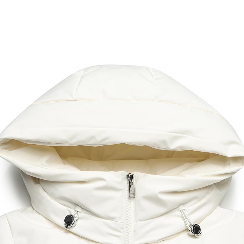 Fila White Casual Versatile Lightweight Warm Comfortable Waterproof Breathable Woven Hooded Down Vest Women Vest F11W543905FWT