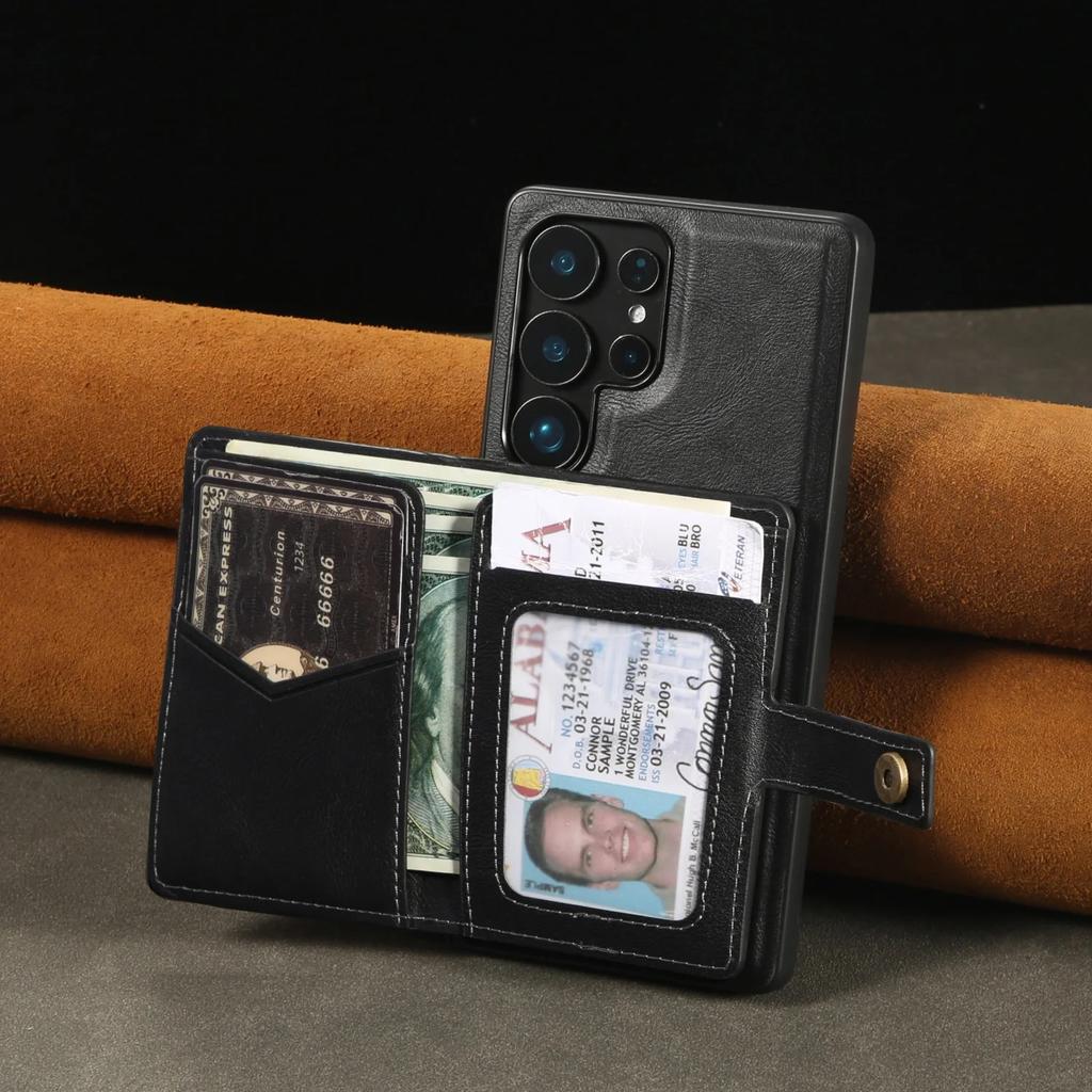 Detachable Wallet with Card Holder Phone Case for Samsung Galaxy S25 Edge S24 Ultra S23 Plus A56 A55 A54 A36 A35 A16 A15 Cover