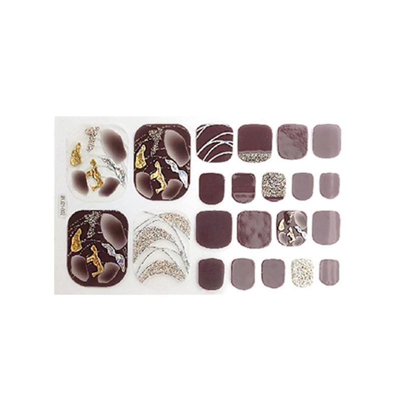 22/Sheet Tips Toenail Sticker Full Nail Wraps 3D Glitter Foil Manicure Nail Decal Full Cover Self-adhesive Waterproof Nail Art Decals