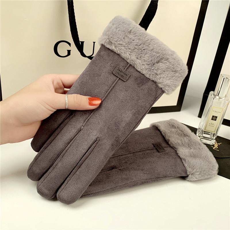 Winter Gloves Ladies Thickened Warm Fleece
