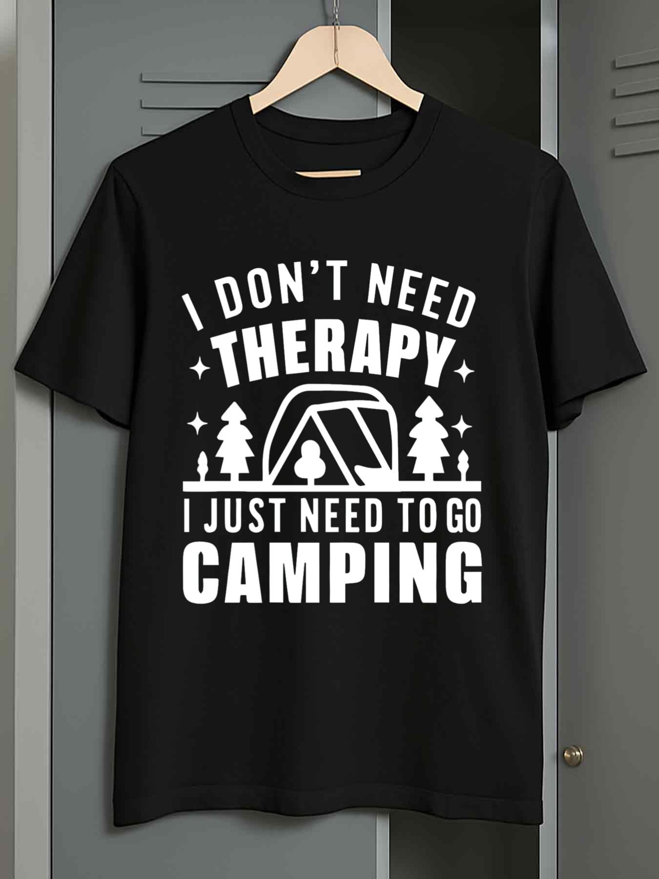Men s T-Shirt Y2K 1pc Camping Black S