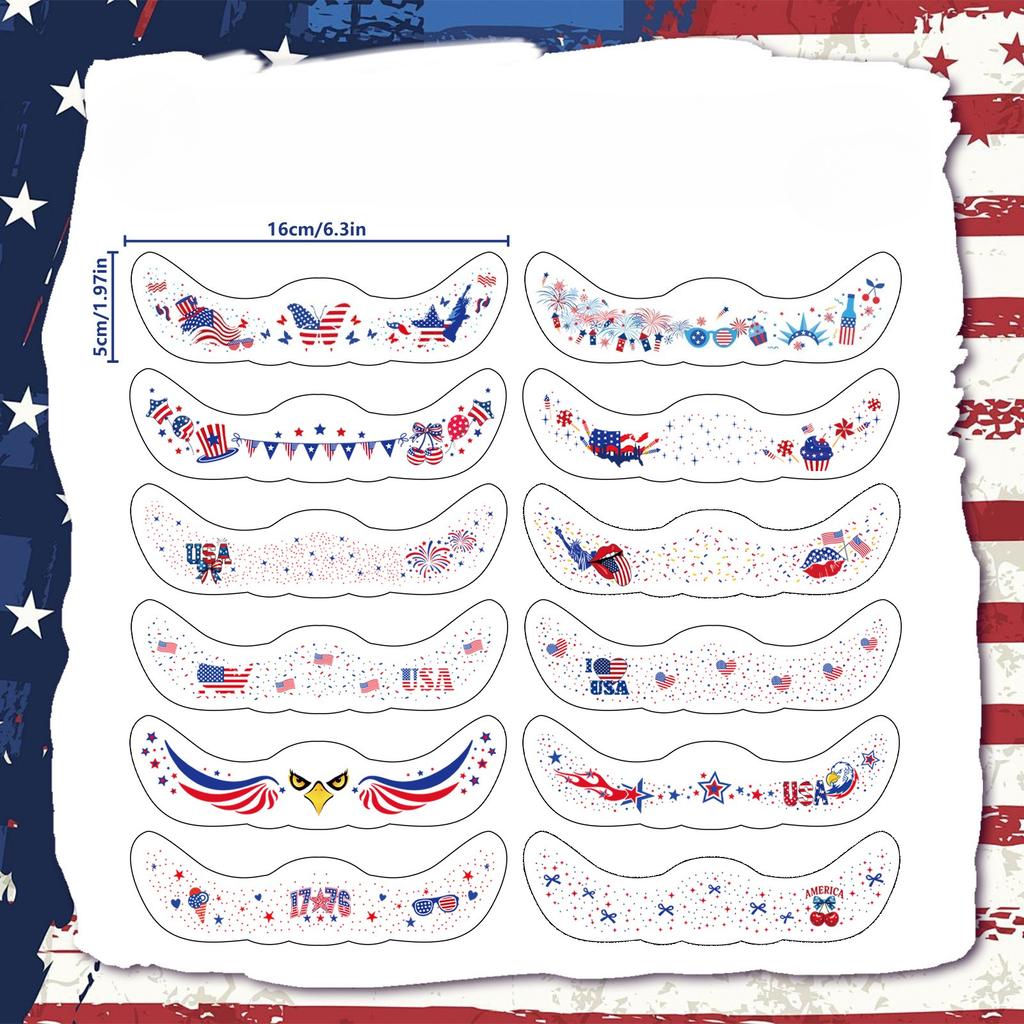 Independence Day Freckles Blush Face Sticker Flag Party Decoration Celebration Flag Tattoo Sticker