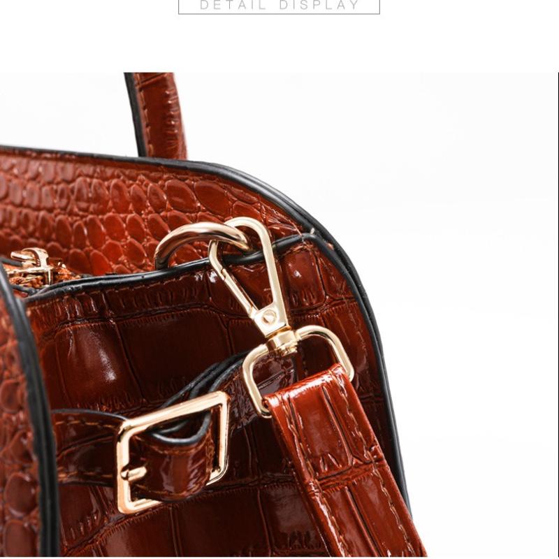 Borsa a Guscio in Pelle di Mucca con Fantasia Coccodrillo 2026 Nuova Borsa da Lavoro Cartella Borsa Tote con Texture Retrò Borsa a Mano di Grande Capacità