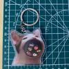 Fashion Greedy Cat Shaker Keyring Bag Charm Acrylic Pendant Keychains Car Keys Holder Handbag Decorations for Boys Girls