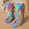 Botas de Nieve Casuales para Mujer Cálidas Antifrío Camuflaje Felpa Suela Gruesa Elásticas Suaves Cómodas Amortiguadoras Impermeables Antideslizantes Zapatos de Algodón