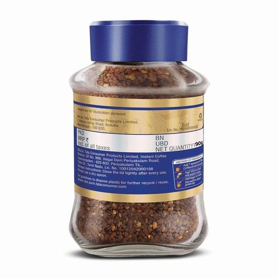 Tata Classic Instant Coffee, 90g Jar, Chicory Mix With Strong Taste & Rich Aroma, With Flavour Locked Decoction Crystals