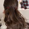 1Pairs New Year Festival Atmosphere Head Clip Wine Red Bow Bang Clip Duckbill Clip Sweet Retro High Quality Hair Accessories