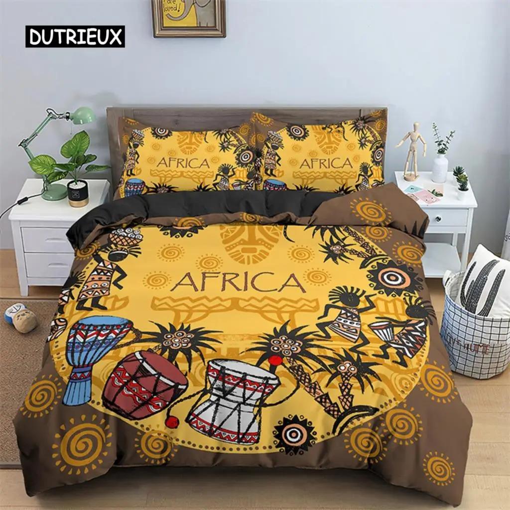 Povlak na přikrývku s motivem africké ženy pro ženy děti mikrovlákno exotický povlak na přikrývku etnická afro ložní souprava dekorace pokoje