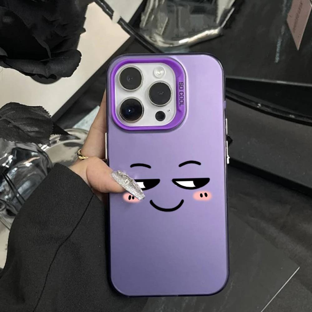 Kawaii Emoji  Phone Case For IPhone 16 17 15 14 12 13 Pro Max white Color Shockproof Cover