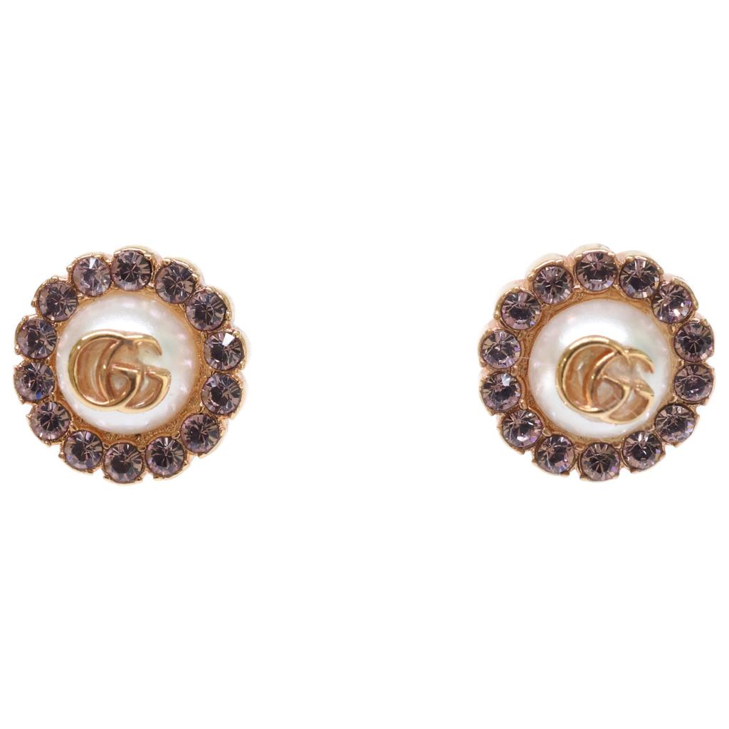 Gucci 702583 Double G Flower Studs Earring pinkUsed