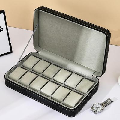 PU Uhrenaufbewahrungsbox 6/10/12 Fächer Uhrenorganizer Modische Uhren-Displaybox für Damen