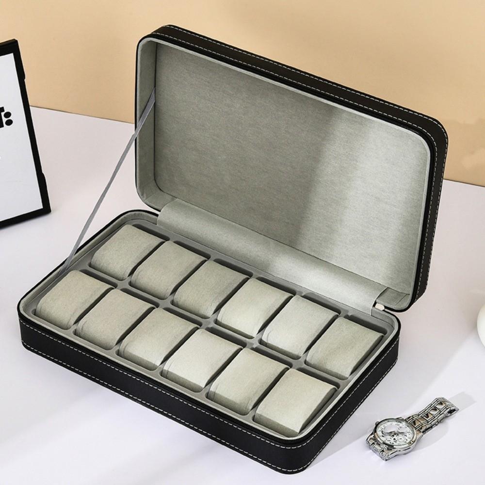 PU Watch Display Box Zipper Watch Organizer Multipurpose Watch Storage Box  Gift