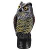 Owl Garden Statue Solar Light Induction Eyes Owl Sculpture Making Sound Figurines Indoor Outdoor Home Office Halloween Decoration Animal Ornament