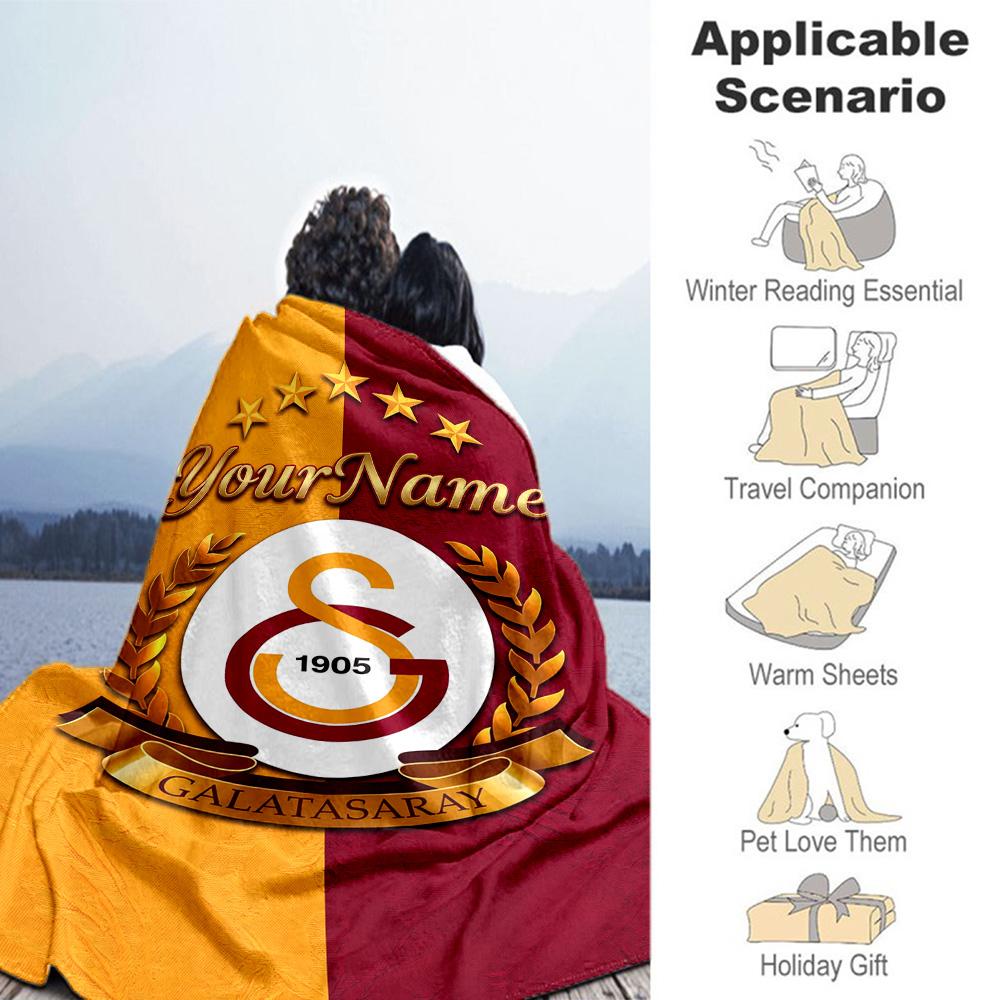 Galatasaray Personalized Name Blanket Gift Personalized Blanket Durable Comfort Throw For Livingroom Couch Office Living Room Four Seasons Universal