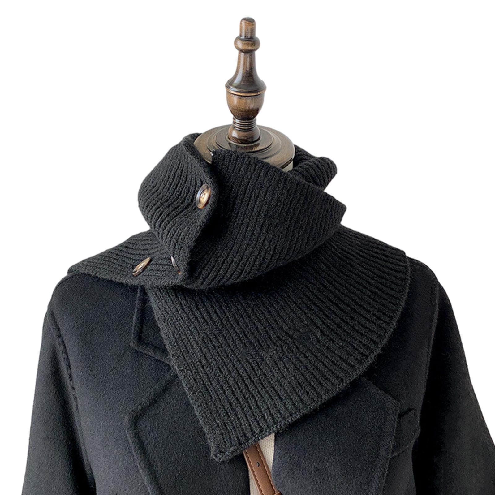 

Girl Women Knitted Snood Scarf Loop Infinity Neckerchief Lady Neck Warmer Wrap Scarves Face Cover Faux Collar чёрный