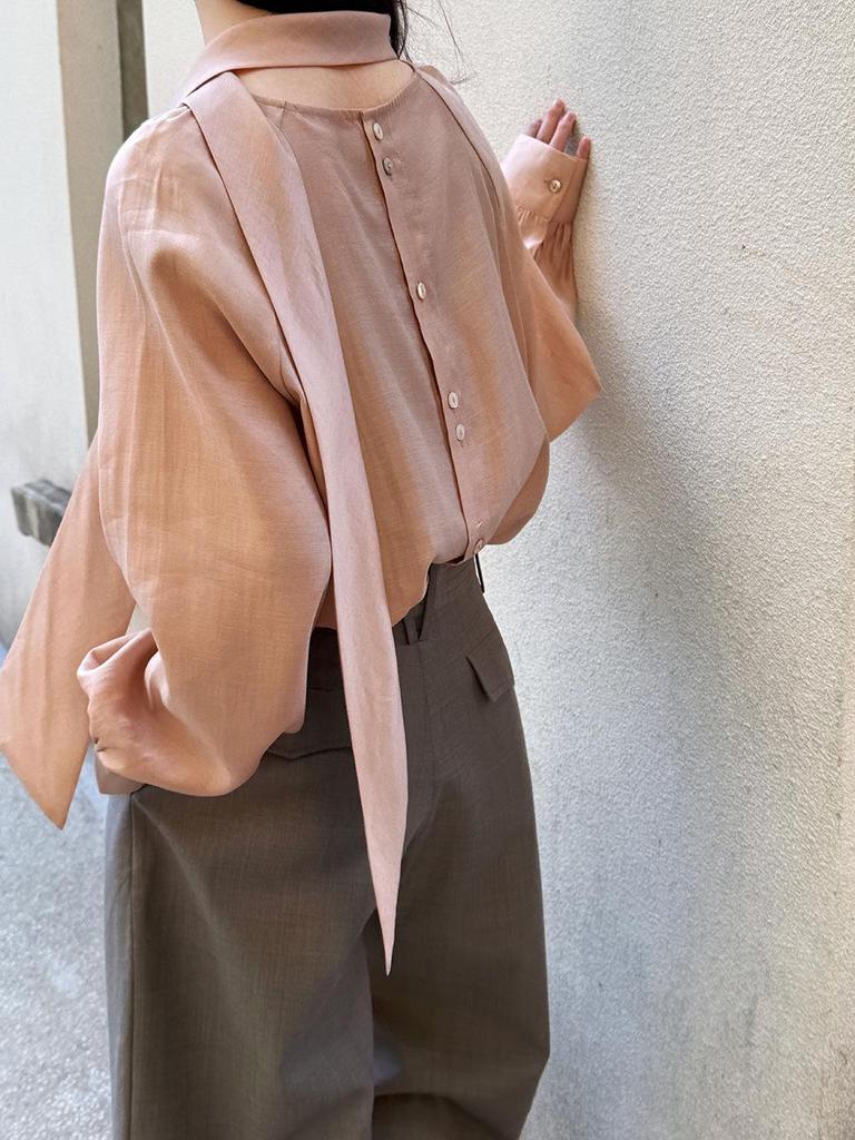 Lu Xi Yamamoto Feng Women's High-Waisted Drape Tie-Up Wide-Leg Pants - Early Spring Casual Style (Size 26)
