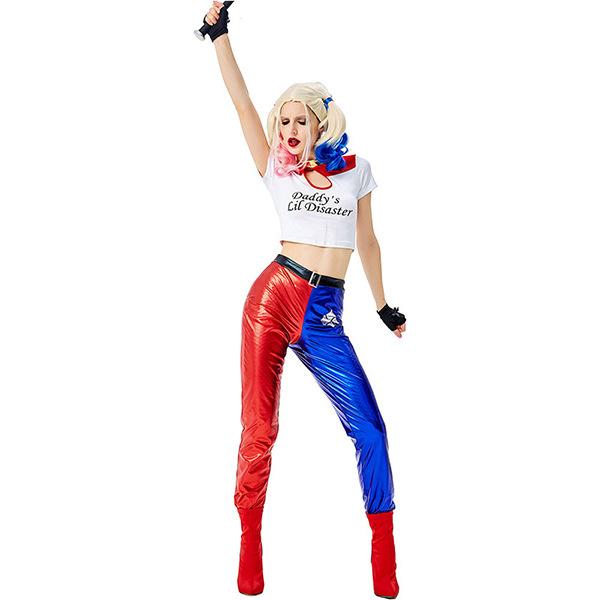 Halloween cos costume Harley Quinn Movie Suicide Squad Clown Female Stage Show Adult Kids Suit