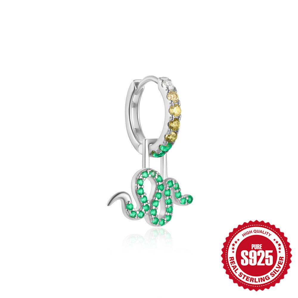 Renk Hazine Küpeler S925 Gümüş, Çıkarılabilir Elmas İşlemeli Yılan Kuş Hayvan Yaratıcı Kolye Çok Yönlü Küpeler Küpeler