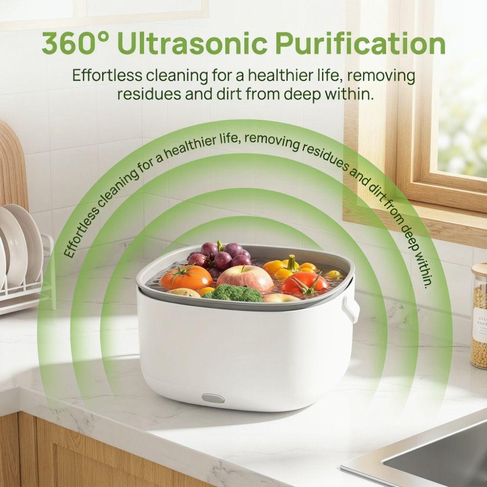 With Handle Ultrasonic Fruit Washing Machine Electric Food Purifier  Vegetables Cleaning