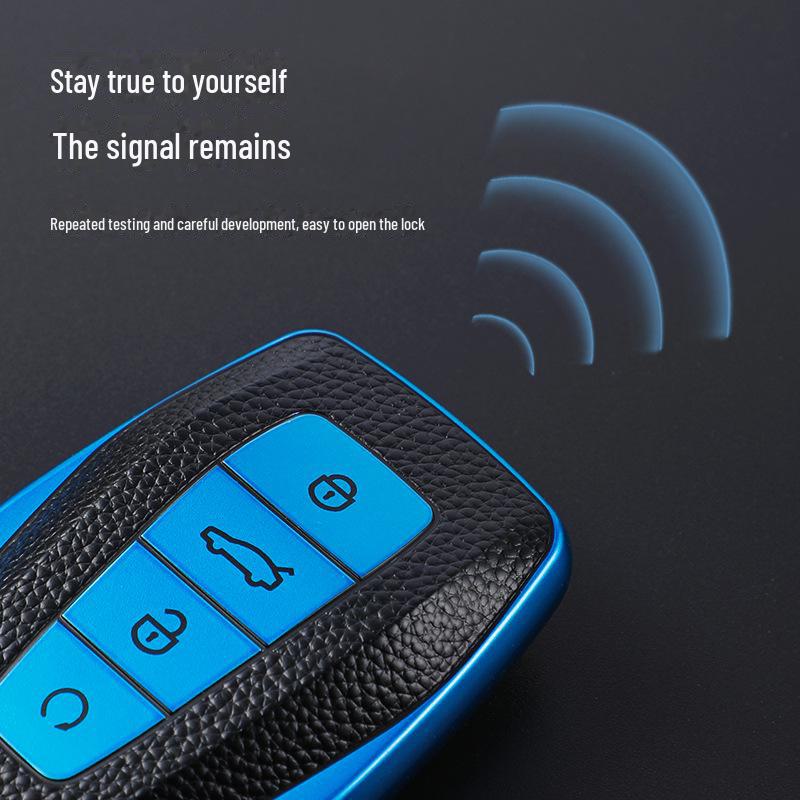 Nyckelskydd med läderstruktur för Geely-modeller: Nya Vision X3, X6, Borui, Boyue, Dihao GL, Binyue, Xingyue