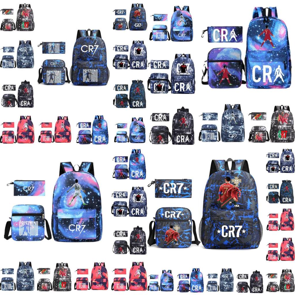 Cr7 Children's Backpack Set With Breathable Comfortable Straps And Letter Print