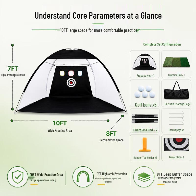 Golf Hitting Net and Practice Mat Set