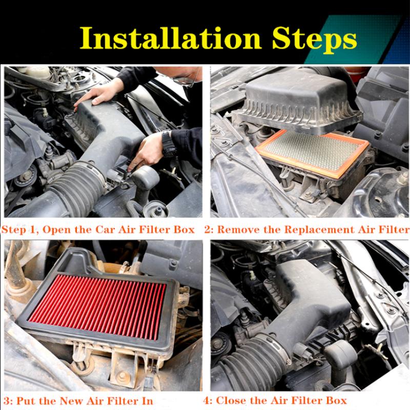 Replacement Panel Sport Air Filter for Mitsubishi Pajero 3 4 Shogun Montero V6 2000-2017 Washable High Flow Air Filter