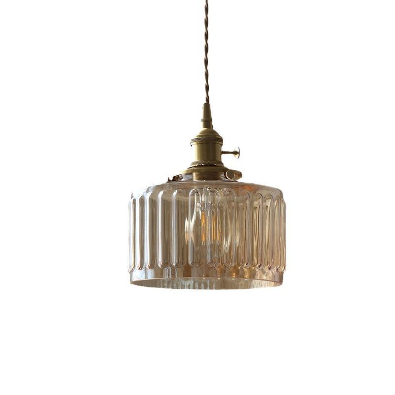 Modern Minimalist Retro Brass & Glass Nordic Pendant Lamp for Homestays and Restaurants