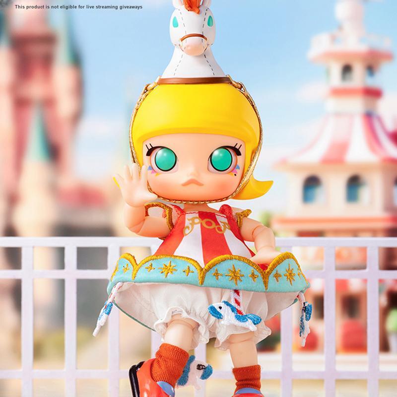New POP MART MOLLY Rotatable Wooden Doll Trendy Figures 13cm PPMT-2310-0047