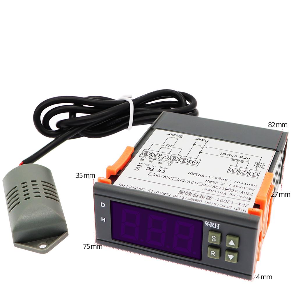 ZFX-13001 Digital Humidity Controller 1% ~ 99% RH Hygrometer Controller 220V 10A Hygrostat Humidistat PU Delay Protection
