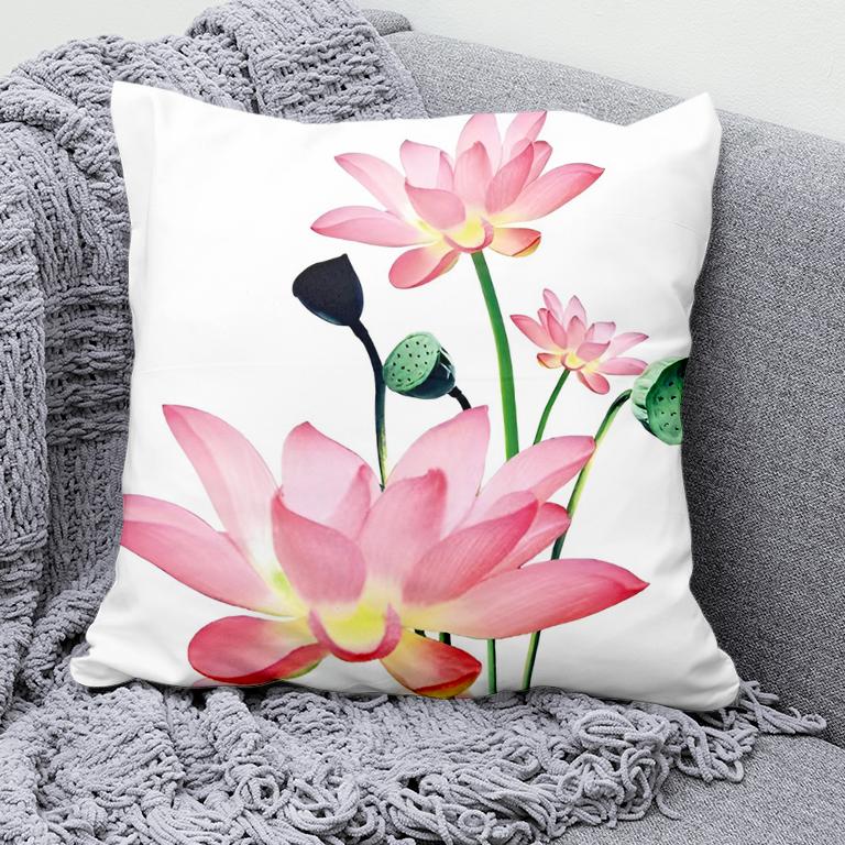 Car Living Room Sofa Cushion Cover Luxury Home Decoration Pillow Cover Chinese Style Lotus Koi Pattern