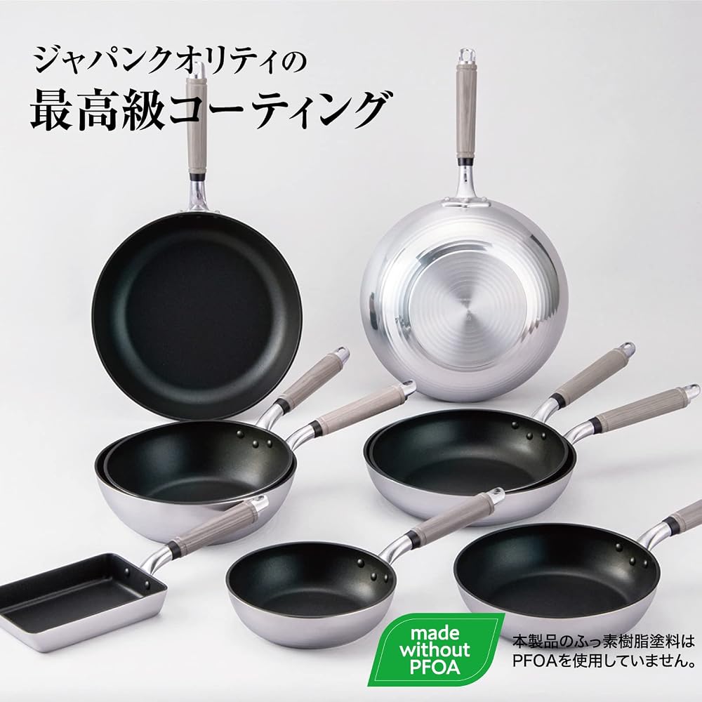 Hokuriku Aluminum 30cm Lightweight Aluminum Frying Pan, Gas Stove Compatible, Made in Japan, Deep,