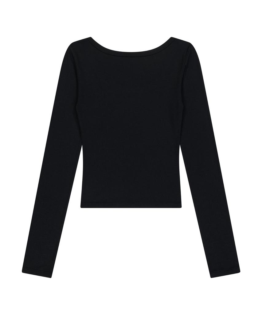 IUGAMAKARAS U-Neck Fitted Top (Black)