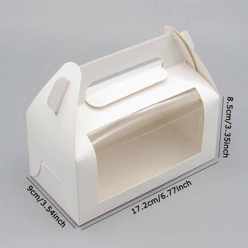 WTEMPO Clear Window Gift Handle Boxes Party Favor Decor Treat Boxes DIY Graffitable Foldable Paper Packaging Boxes for Storing/Gifting Delicate Items