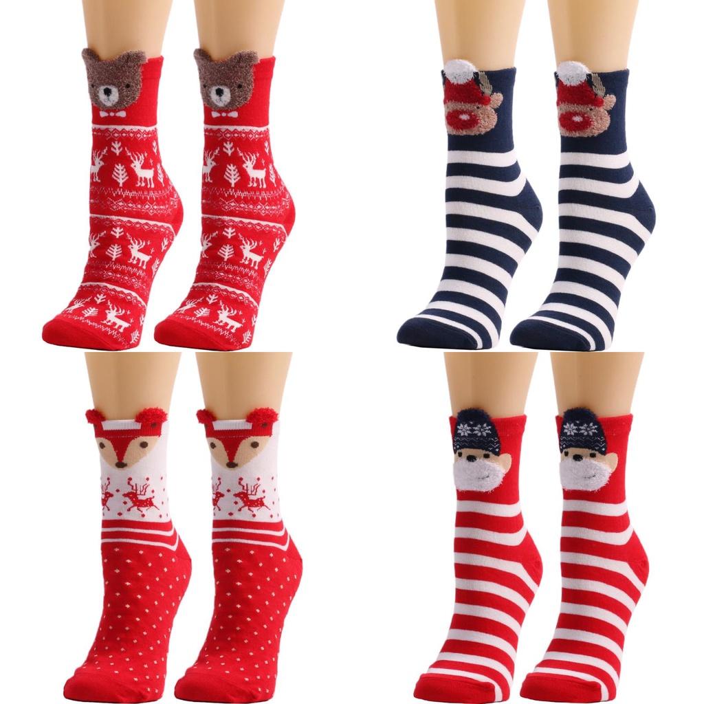 Calcetines Navideños de Dibujos Animados Lindos Nuevos Calcetines de Reno para Mujer Calcetines de Media Caña Colección Otoño 2022